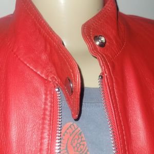 Wilsons vintage red crop leather jacket